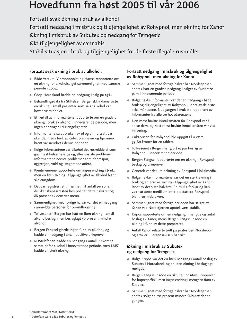 rapporterte om en økning for alkoholsalget sammenlignet med samme periode i 2004. Coop Hordaland hadde en nedgang i salg på 19%.