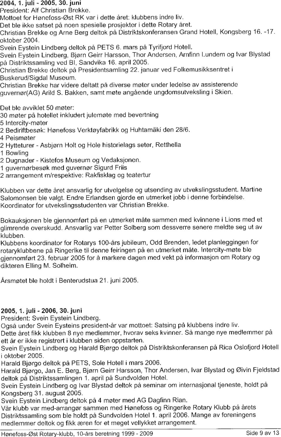 Svein Eystein Lindberg, Bjørn Geirr Harsson, Thor Andersen, Arnfinn Lundem og lvar Blystad på Distriktssamling ved Bl, Sandvika 16. april 2005. Christian Brekke deltok på Presidentsam ling 22.