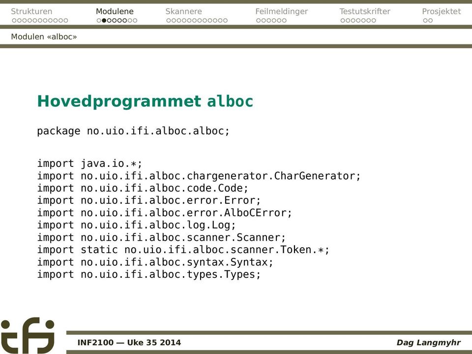 uio.ifi.alboc.log.log; import no.uio.ifi.alboc.scanner.scanner; import static no.uio.ifi.alboc.scanner.token.