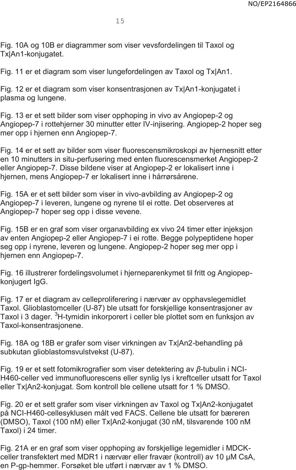 14 er et sett av bilder som viser fluorescensmikroskopi av hjernesnitt etter en 10 minutters in situ-perfusering med enten fluorescensmerket Angiopep-2 eller Angiopep-7.