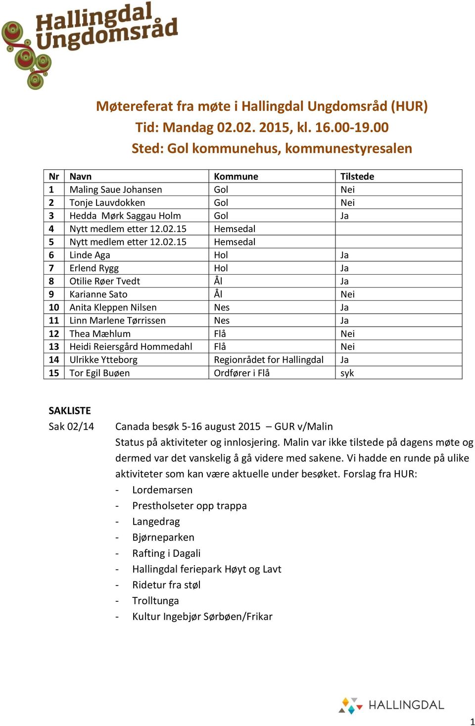 15 Hemsedal 5 Nytt medlem etter 12.02.