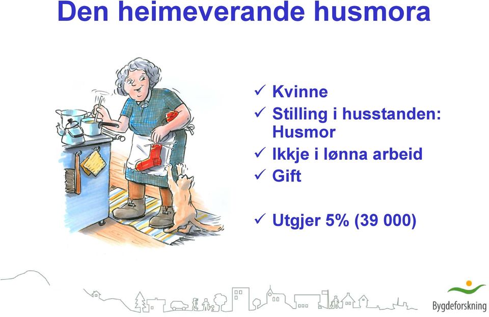 Husmor Ikkje i lønna arbeid