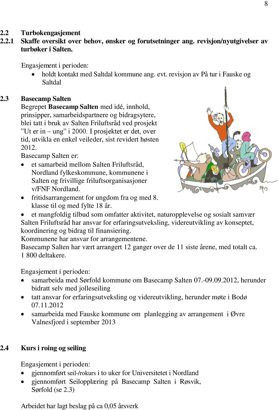 3 Basecamp Salten Begrepet Basecamp Salten med idé, innhold, prinsipper, samarbeidspartnere og bidragsytere, blei tatt i bruk av Salten Friluftsråd ved prosjekt Ut er in ung i 2000.