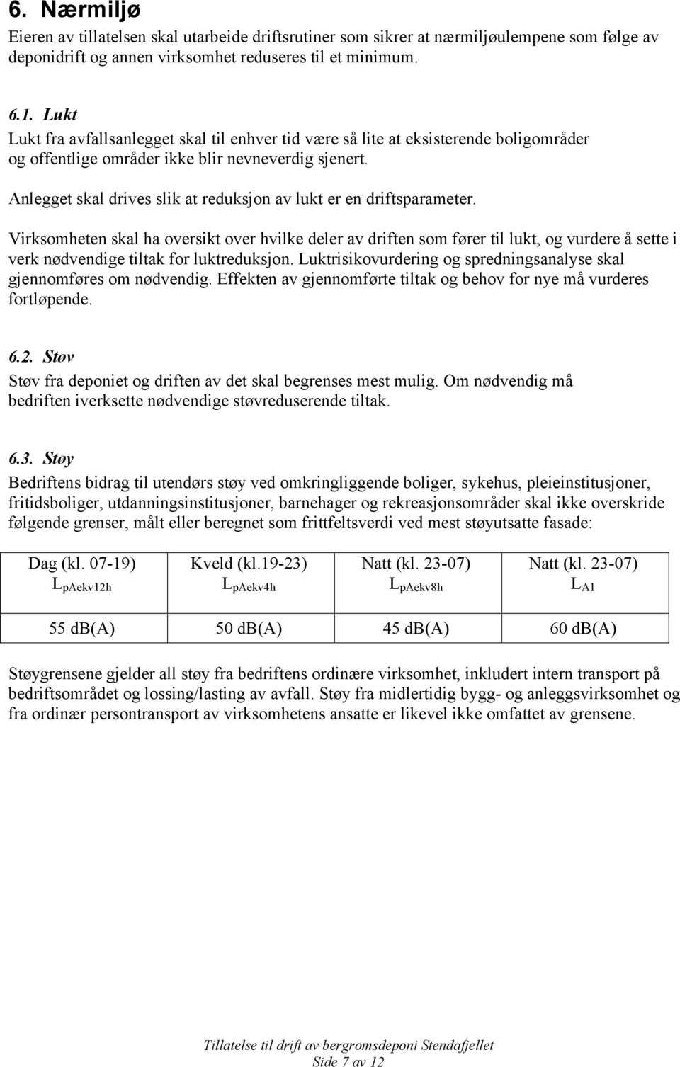 Anlegget skal drives slik at reduksjon av lukt er en driftsparameter.