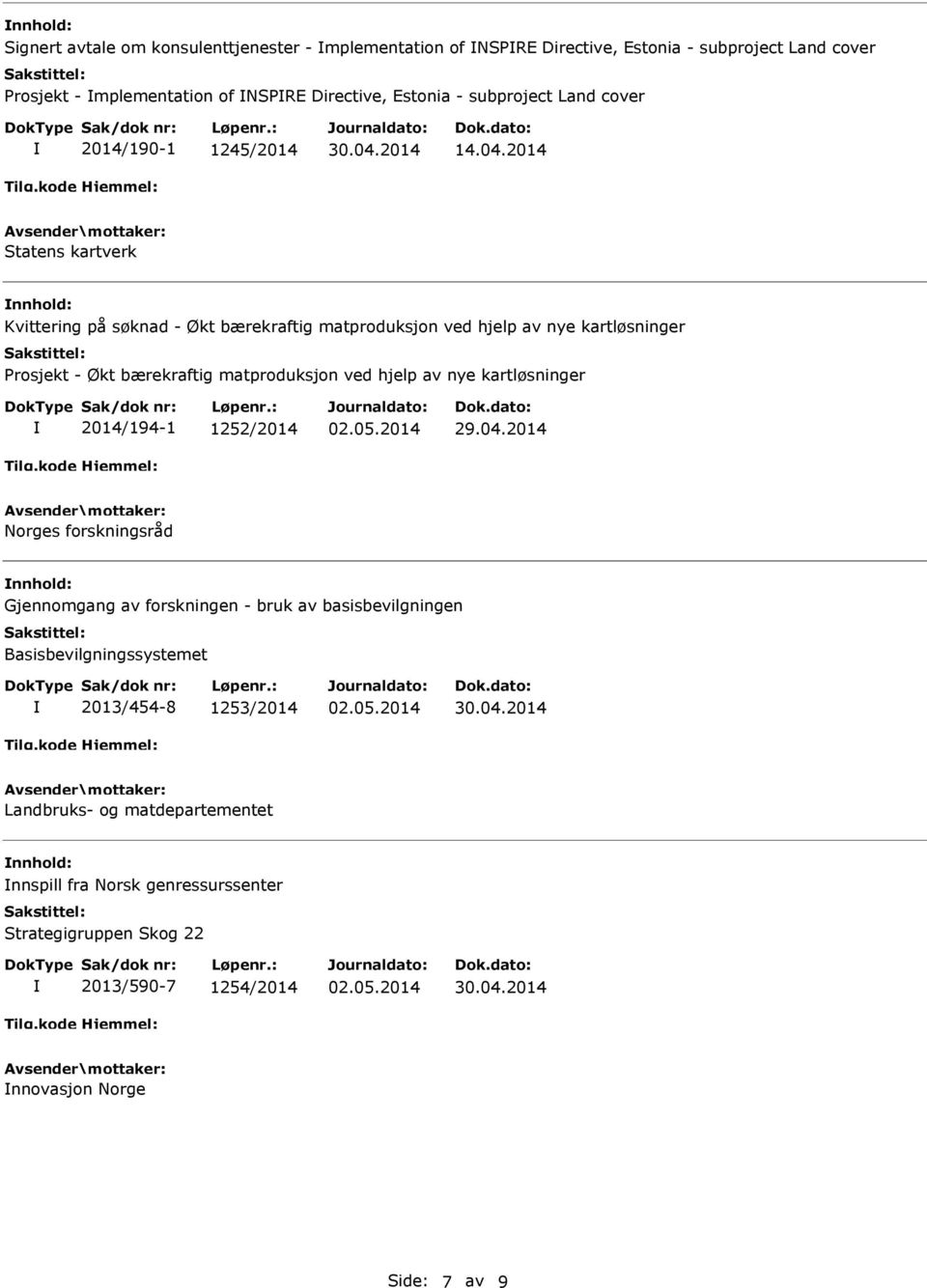 2014 Statens kartverk Kvittering på søknad - Økt bærekraftig matproduksjon ved hjelp av nye kartløsninger Prosjekt - Økt bærekraftig matproduksjon ved hjelp av nye