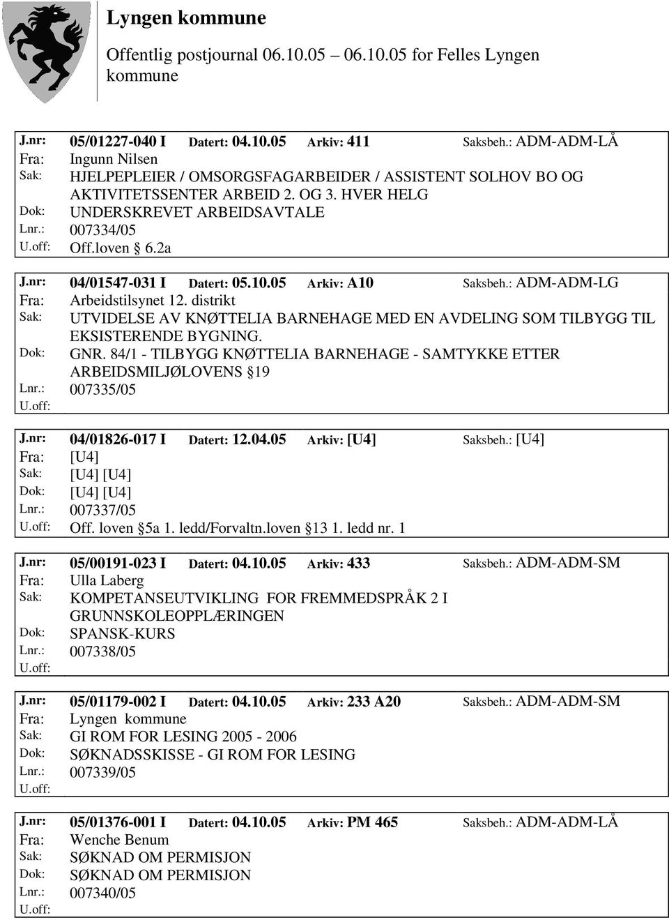 distrikt Sak: UTVIDELSE AV KNØTTELIA BARNEHAGE MED EN AVDELING SOM TILBYGG TIL EKSISTERENDE BYGNING. Dok: GNR. 84/1 - TILBYGG KNØTTELIA BARNEHAGE - SAMTYKKE ETTER ARBEIDSMILJØLOVENS 19 Lnr.