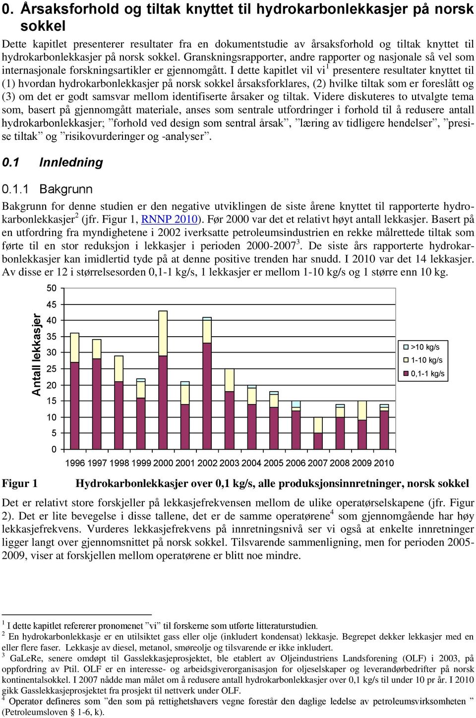 norsk sokkel. Granskningsrapporter, andre rapporter og nasjonale så vel som internasjonale forskningsartikler er gjennomgått.