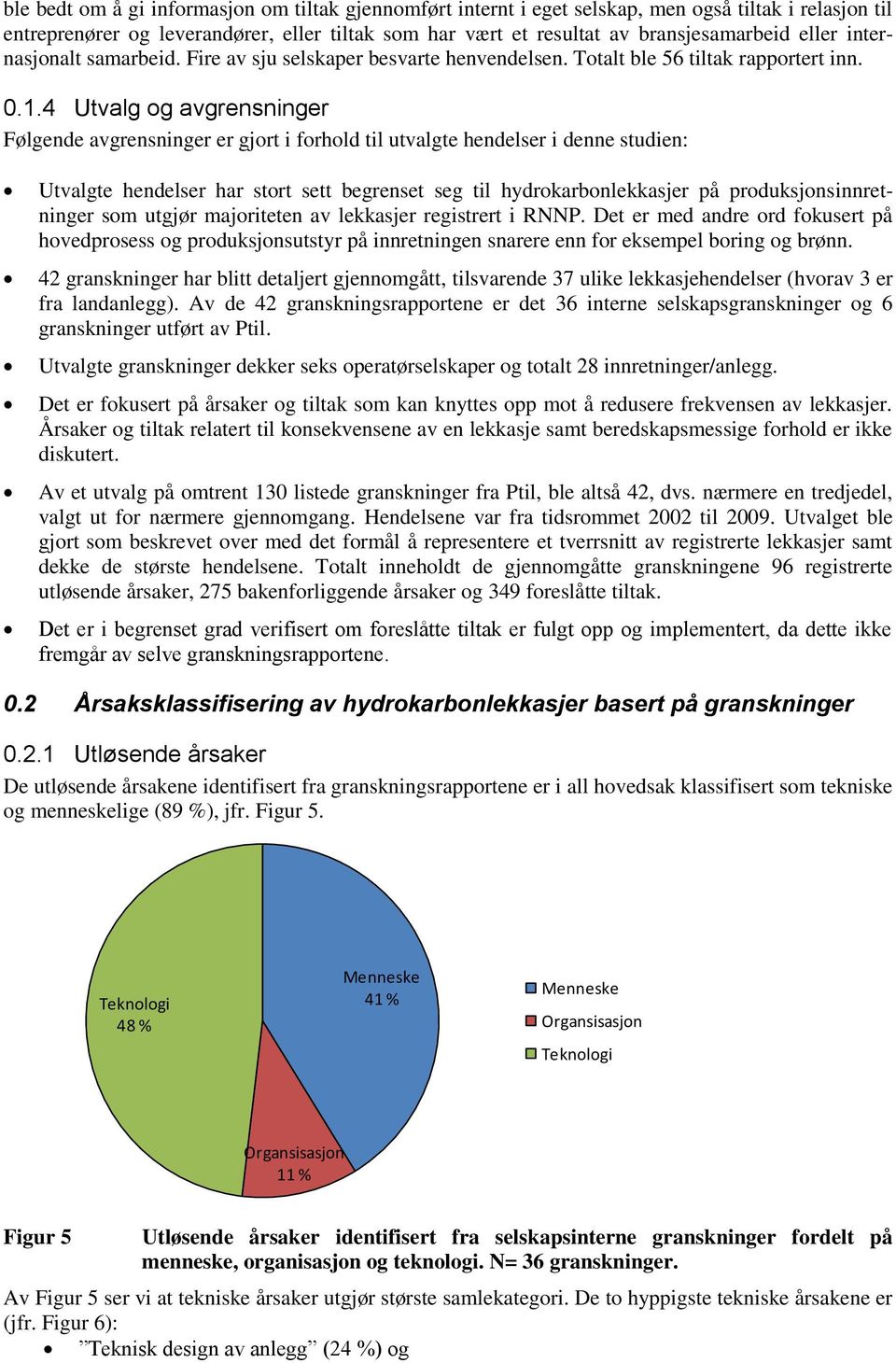 4 Utvalg og avgrensninger Følgende avgrensninger er gjort i forhold til utvalgte hendelser i denne studien: Utvalgte hendelser har stort sett begrenset seg til hydrokarbonlekkasjer på