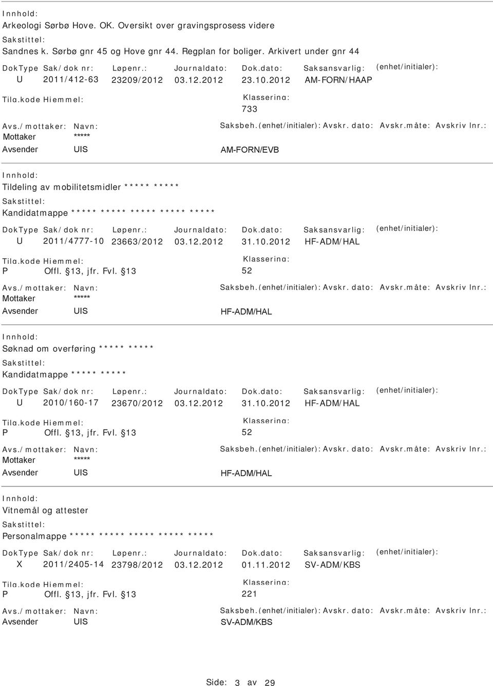 2012 AM-FORN/HAA 733 Tildeling av mobilitetsmidler ***** ***** Kandidatmappe ***** ***** ***** ***** ***** 2011/4777-10 