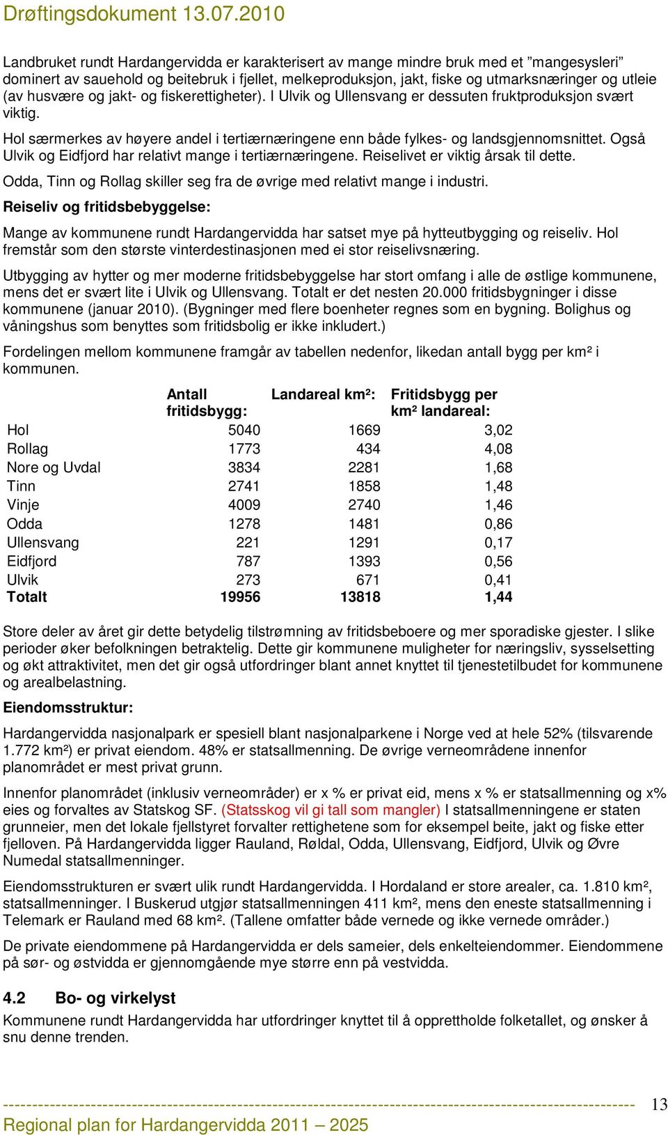 Også Ulvik og Eidfjord har relativt mange i tertiærnæringene. Reiselivet er viktig årsak til dette. Odda, Tinn og Rollag skiller seg fra de øvrige med relativt mange i industri.