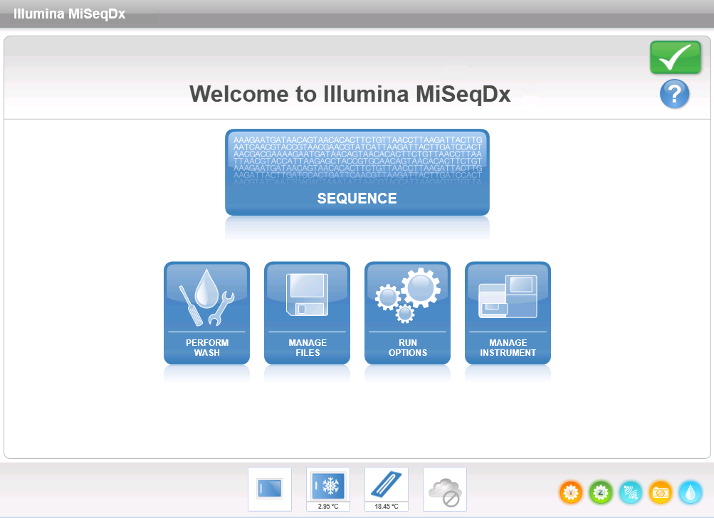 MiSeq Operating Software (MOS) MiSeq Operating Software (MOS)-grensesnittet veileder brukere gjennom trinnene som laster inn flowcellen og reagensene før kjøringen starter og gir deretter en oversikt