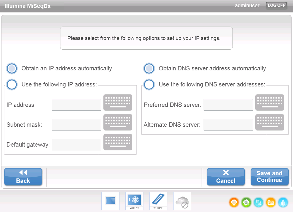 MiSeqDx-programvare Skjermbildet System Settings (Systeminnstillinger) Systeminnstillinger blir vanligvis konfigurert når instrumentet blir installert og startet første gang.