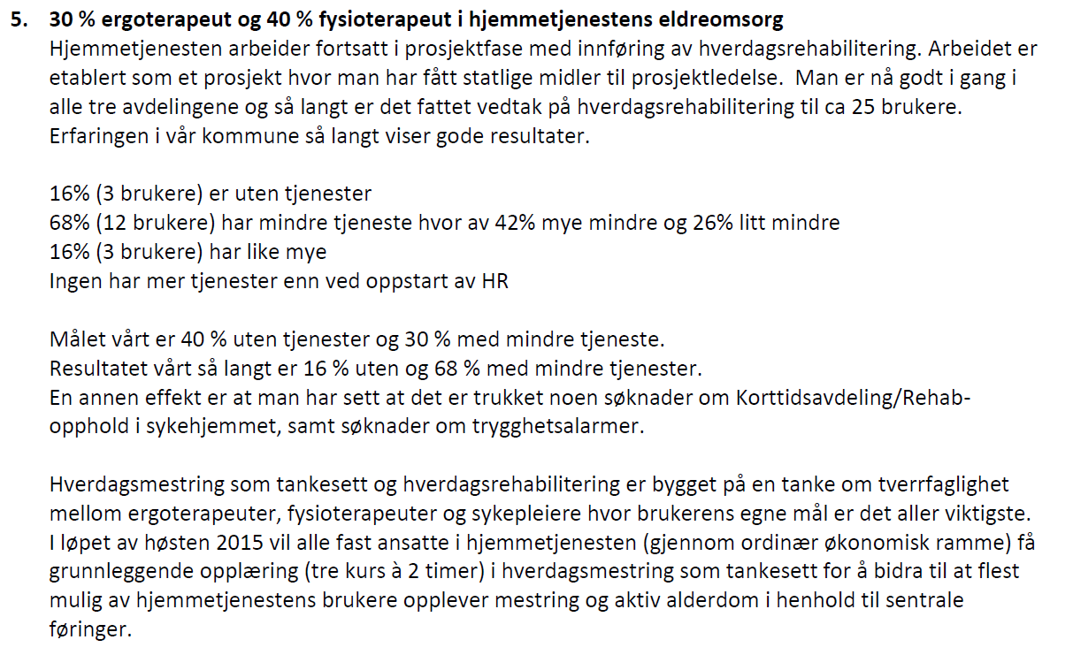 Resultater og mål Kunne