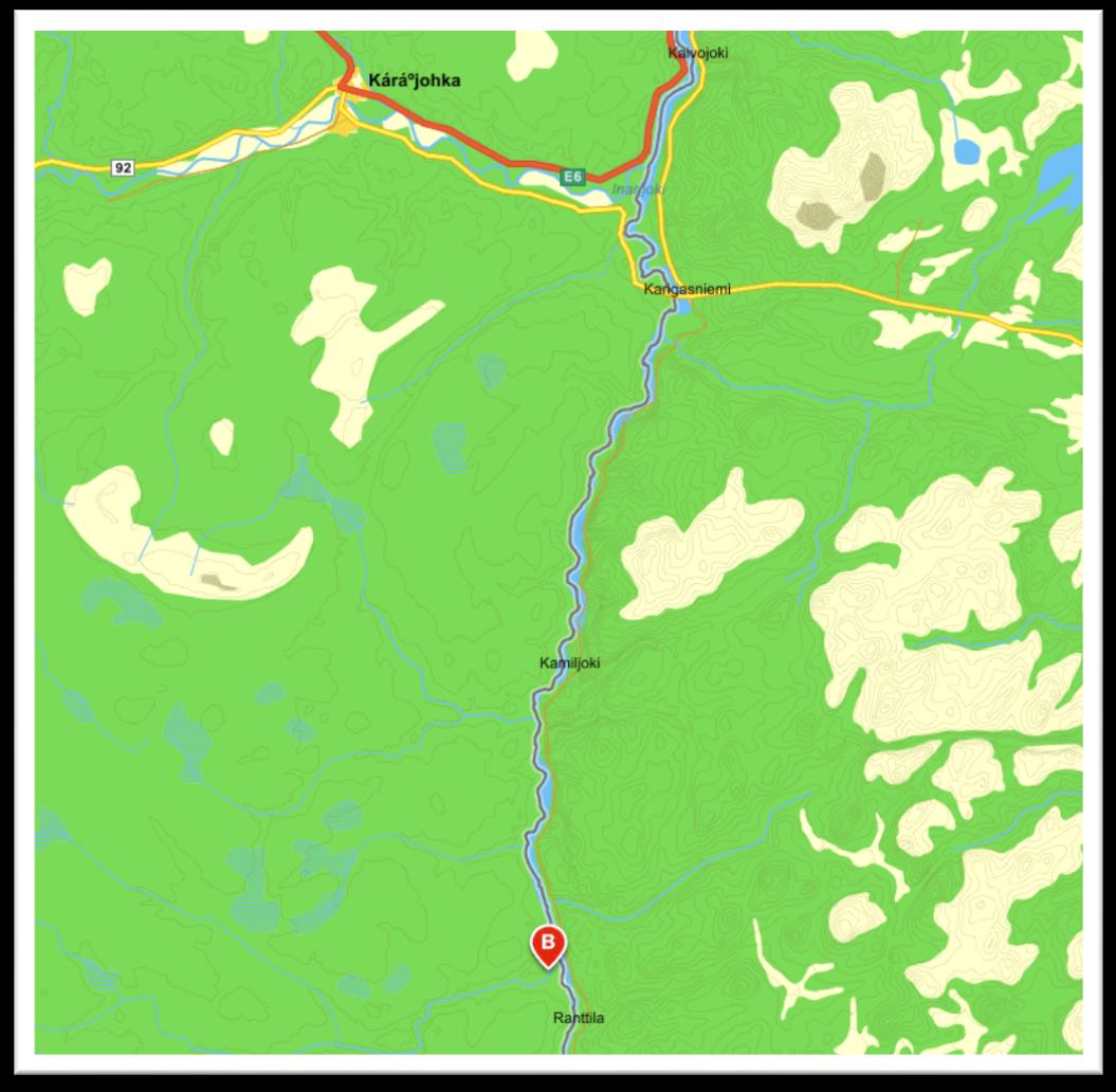 34 km sør for