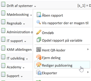 FILTRERING AF RAPPORTER Når en rapport er publiceret, er det muligt at filtrere i den. Det er nyttigt, hvis man fx ønsker at segmentere på bestemte svar.