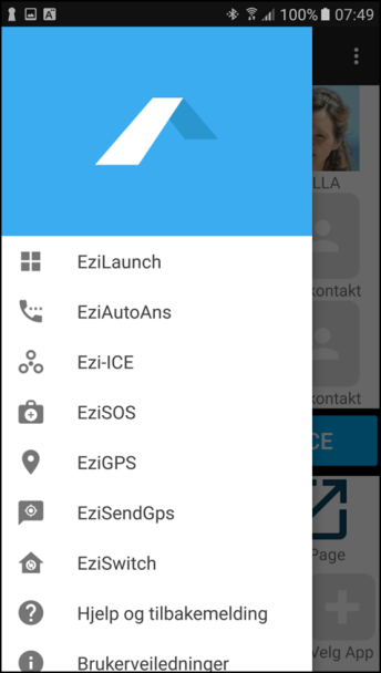 1.2 EziLaunch skjerm forklaring EziLaunch start skjermen Figur 4 - EziLaunch funksjons