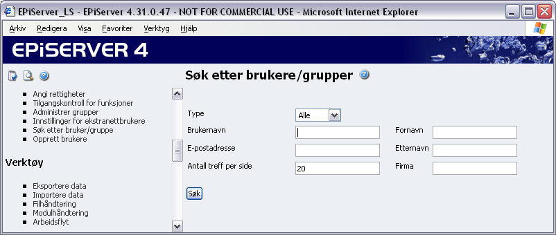 Rettigheter 33 8. Hvis du vil kunne kontrollere hvilke brukere som registrerer seg på webområdet, lar du være å autoaktivere registreringen.