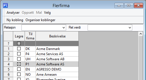 Bestille rapport på tvers av