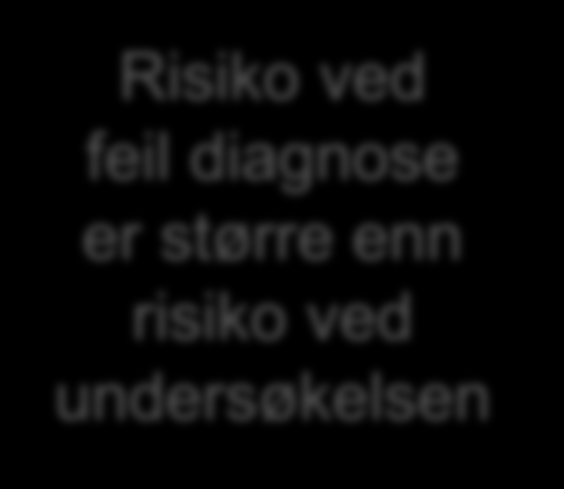 Gravide Risiko ved feil diagnose er større enn risiko ved undersøkelsen Økt risiko LE viktigste årsak til mortalitet Diagnostikk: Normal PaO2 - obs kroppstilling!