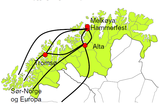 5: Geografisk nærhet har betydning for leveranser. Utbygd infrastruktur en nøkkelfaktor Avstander/logistikk og nærhet til steder med allerede godt utbygd infrastruktur har stor betydning.