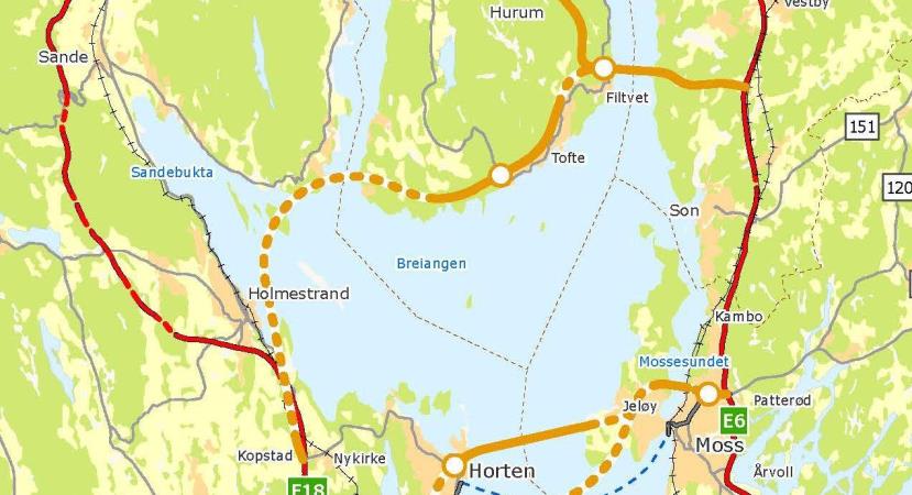 Utredning Statens vegvesen KVU for kryssing av Oslofjorden - K2