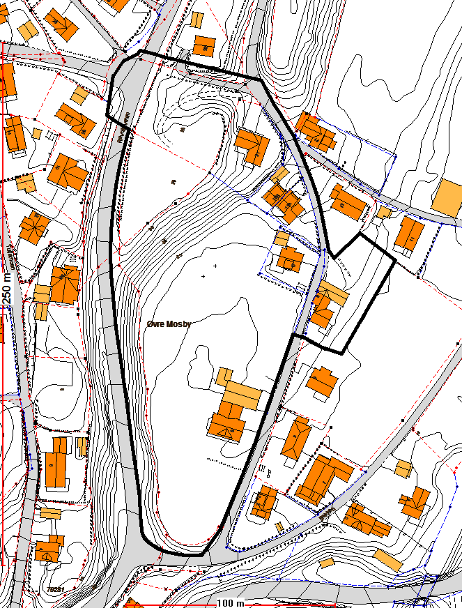 SAMARBEIDSGRUPPAS TILBAKEMELDING OG FØRINGER FOR PLANARBEIDET Planområdet Planområdet ligger i øvre Mosby, øst og vest for Ravnåsveien.