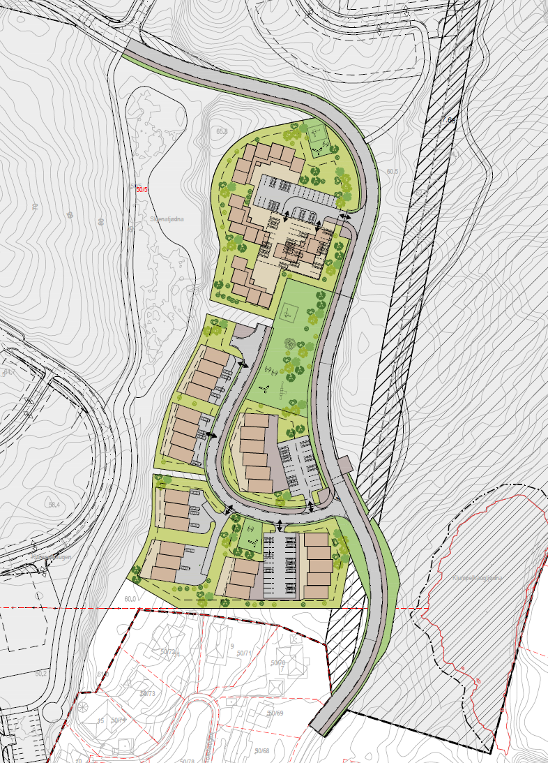 8.3.2 Delområde B: søraust Området ligg langs vegen o_skv06 (Leitet) i den søraustlege delen av planområdet, og strekk seg nordover til møtet med vegen f_skv10. Delområdet består av BBB03 og BBK07-09.