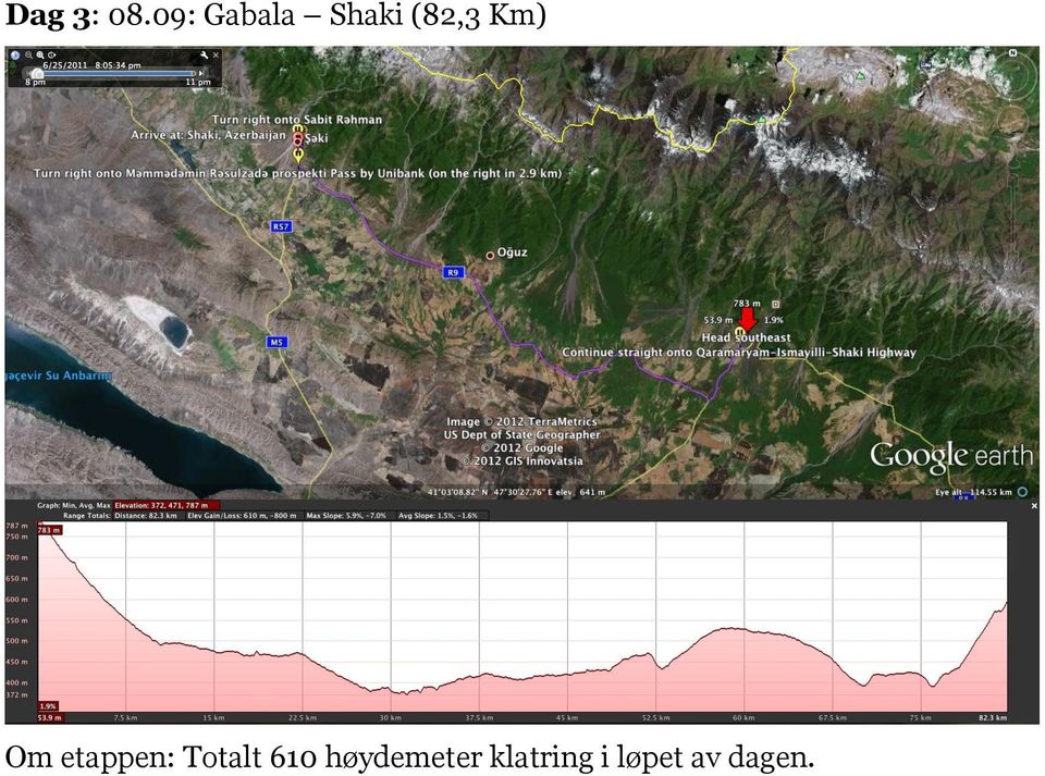 (82,3 Km) Totalt 610