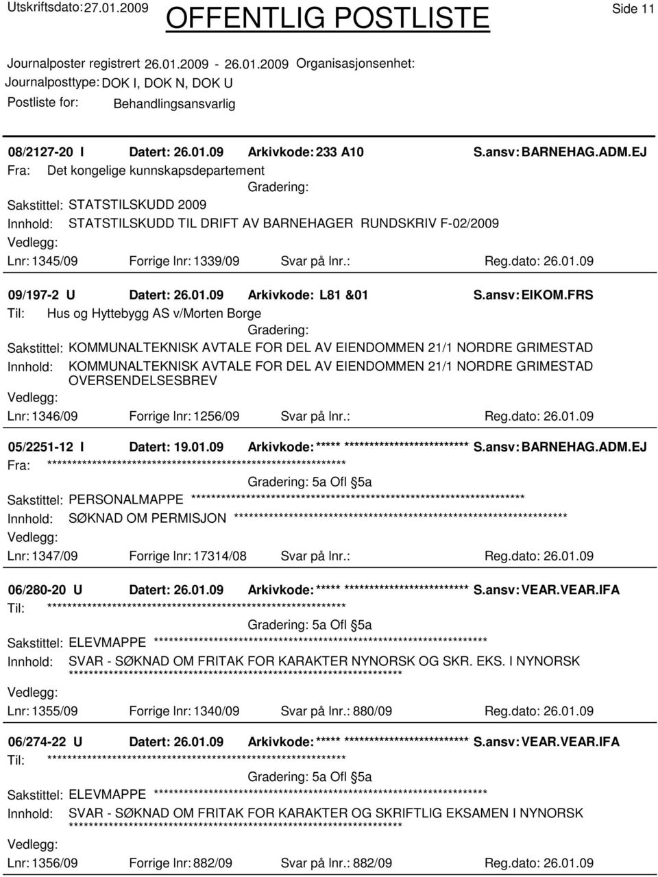 dato: 26.01.09 09/197-2 U Datert: 26.01.09 Arkivkode: L81 &01 S.ansv: EIKOM.