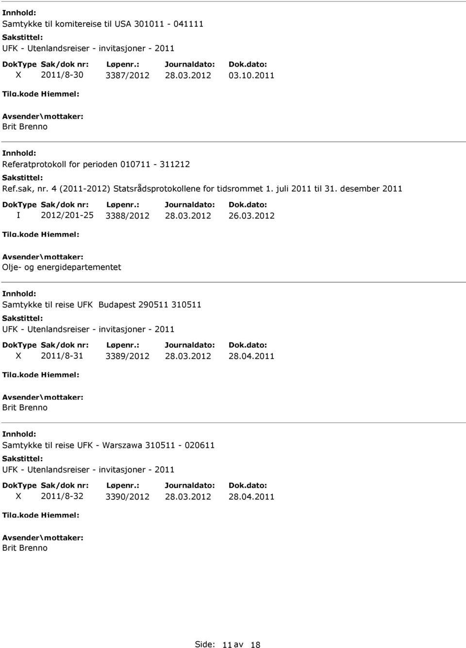 desember 2011 2012/201-25 3388/2012 Olje- og energidepartementet Samtykke til reise FK Budapest 290511 310511 FK - tenlandsreiser - invitasjoner -