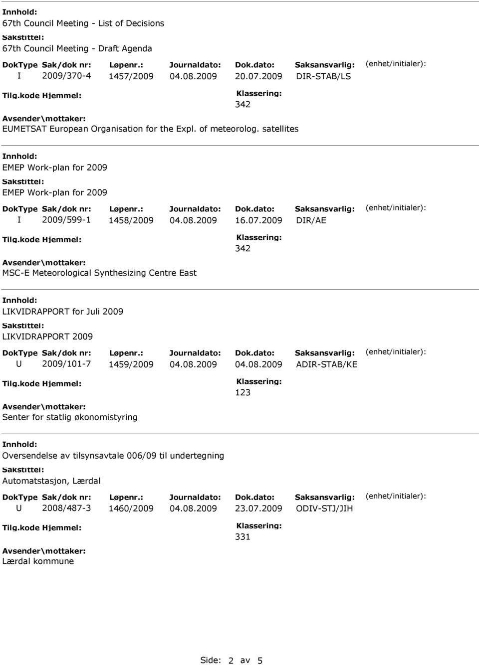 satellites EMEP Work-plan for 2009 EMEP Work-plan for 2009 2009/599-1 1458/2009 16.07.