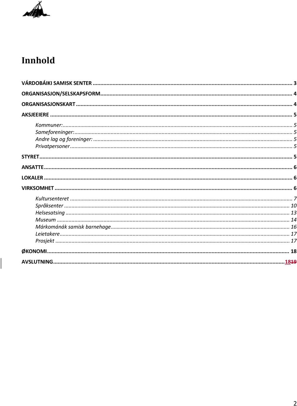 .. 5 ANSATTE... 6 LOKALER... 6 VIRKSOMHET... 6 Kultursenteret... 7 Språksenter... 10 Helsesatsing.