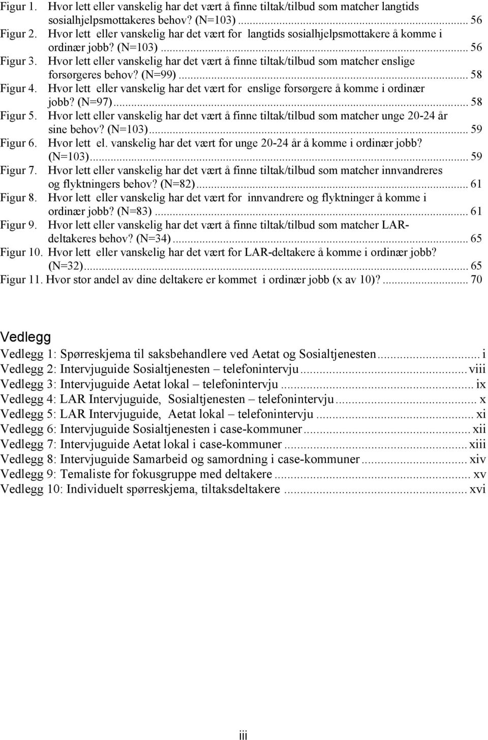 Hvor lett eller vanskelig har det vært å finne tiltak/tilbud som matcher enslige forsørgeres behov? (N=99)... 58 Figur 4.