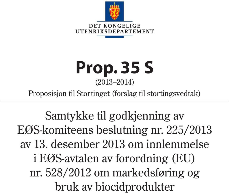 beslutning nr. 225/2013 av 13.