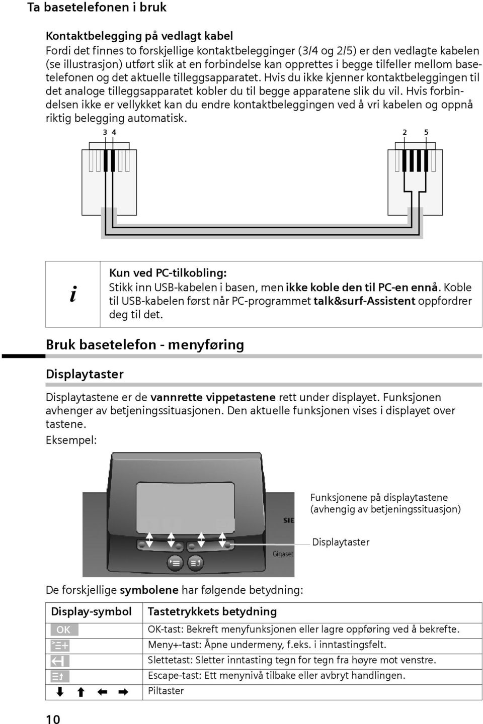 Hvs forbndelsen kke er vellykket kan du endre kontaktbeleggngen ved å vr kabelen og oppnå rktg beleggng automatsk.