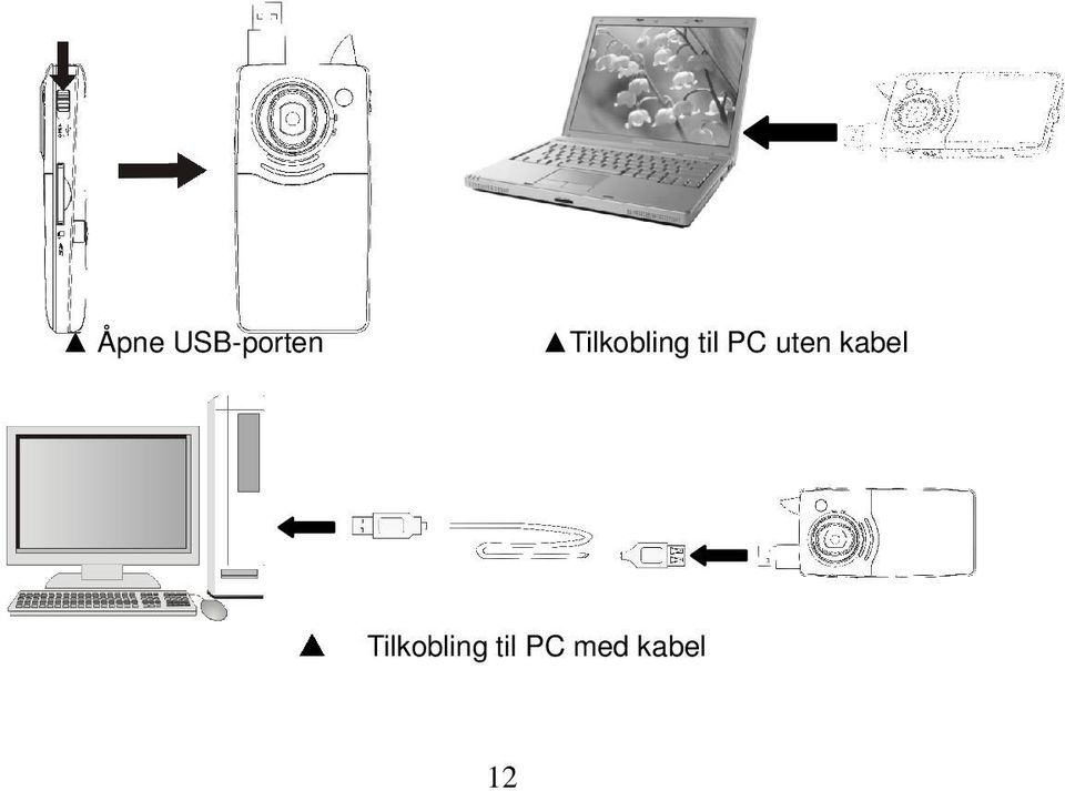 med kabel  uten