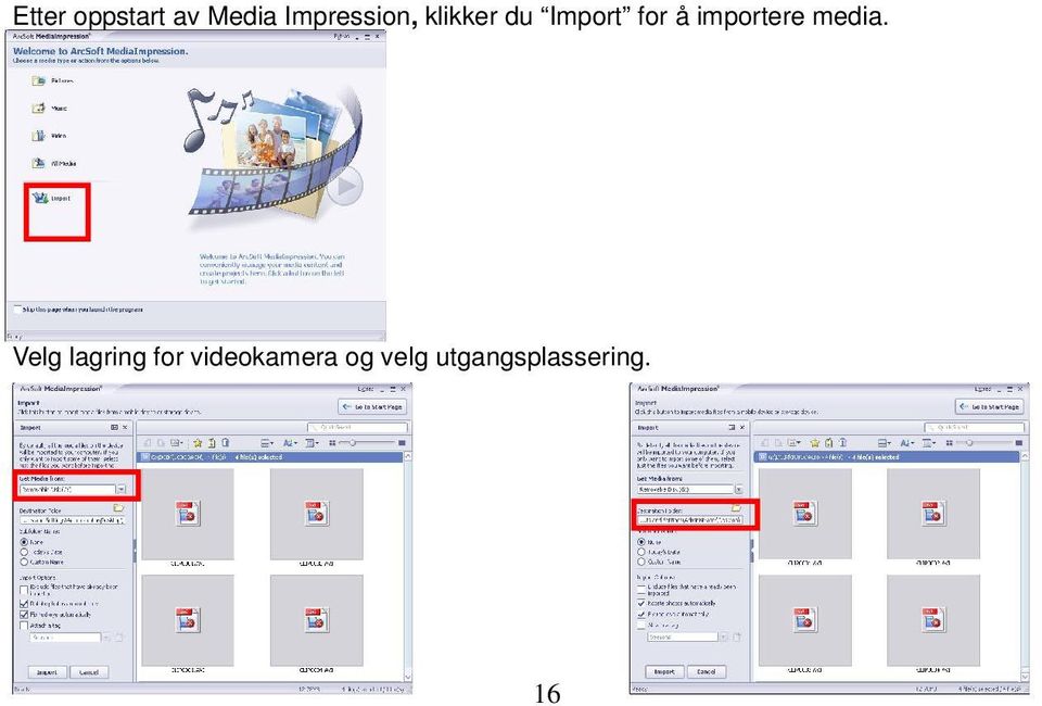 å importere media.