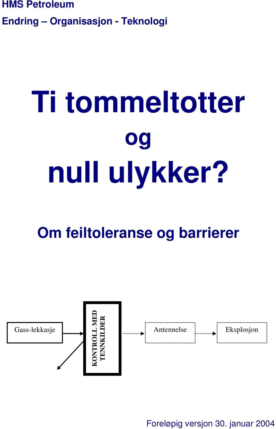 Om feiltoleranse og barrierer Gass-lekkasje