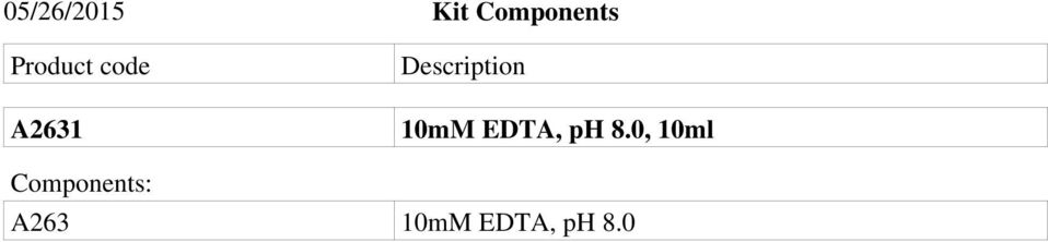 Description 10mM EDTA, ph 8.