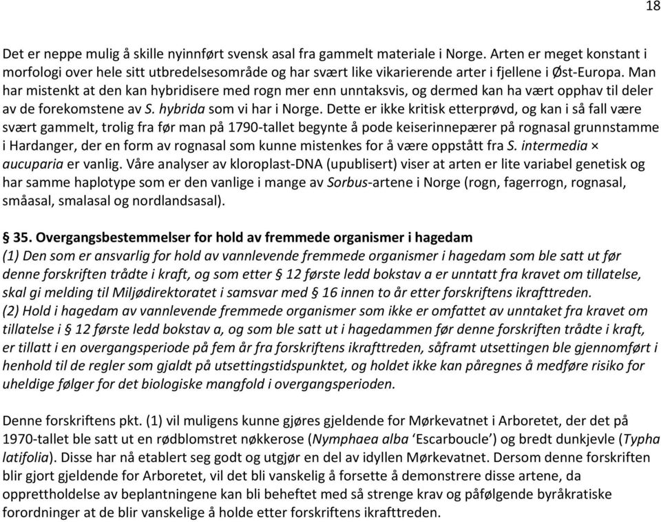 Man har mistenkt at den kan hybridisere med rogn mer enn unntaksvis, og dermed kan ha vært opphav til deler av de forekomstene av S. hybrida som vi har i Norge.