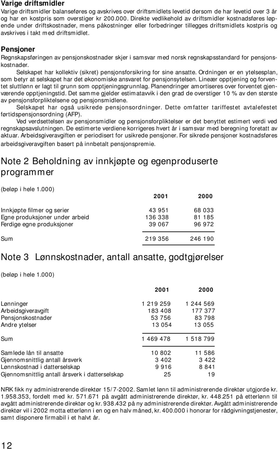 Pensjoner Regnskapsføringen av pensjonskostnader skjer i samsvar med norsk regnskapsstandard for pensjonskostnader. Selskapet har kollektiv (sikret) pensjonsforsikring for sine ansatte.