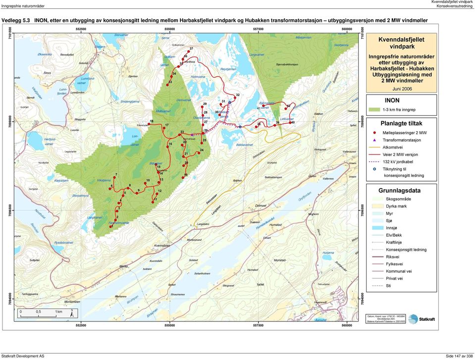 Harbaksfjellet vindpark og Hubakken transformatorstasjon