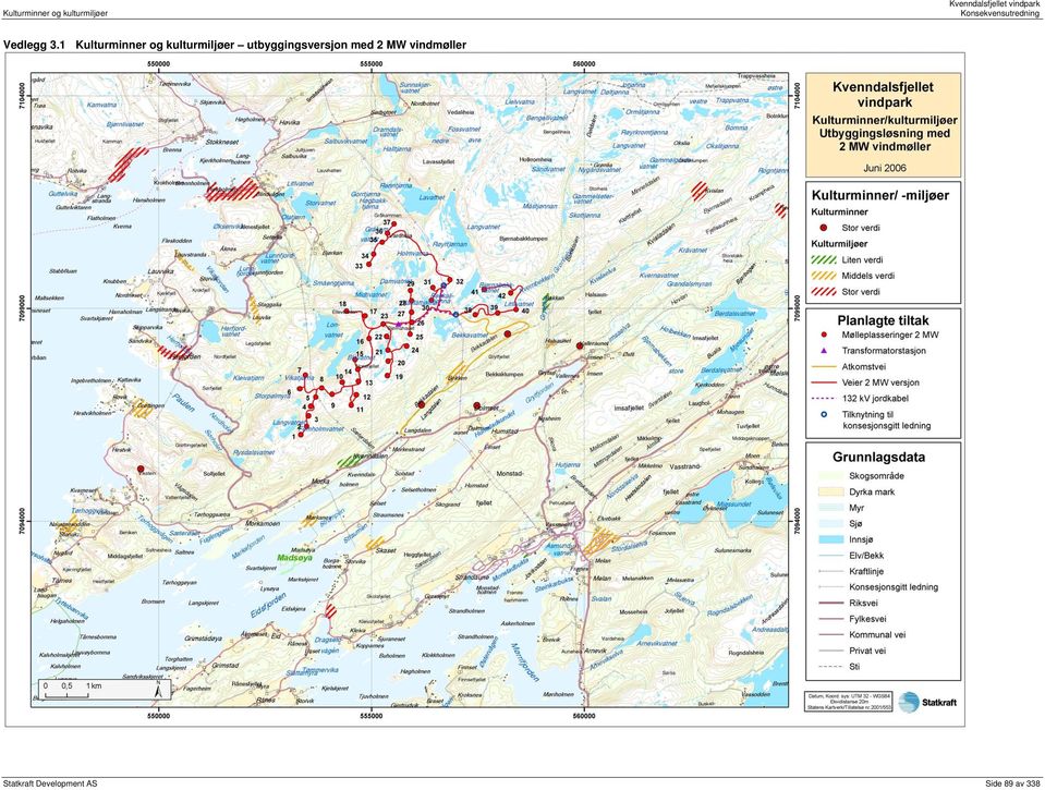 1  utbyggingsversjon med 2 MW vindmøller