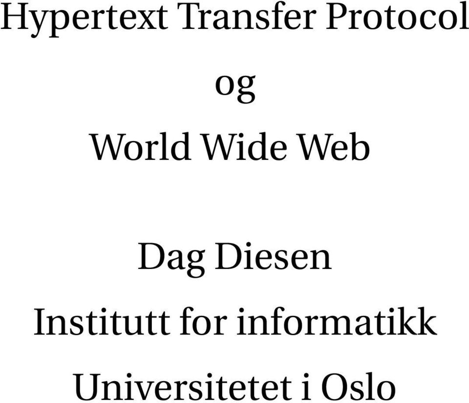 Web Dag Diesen Institutt