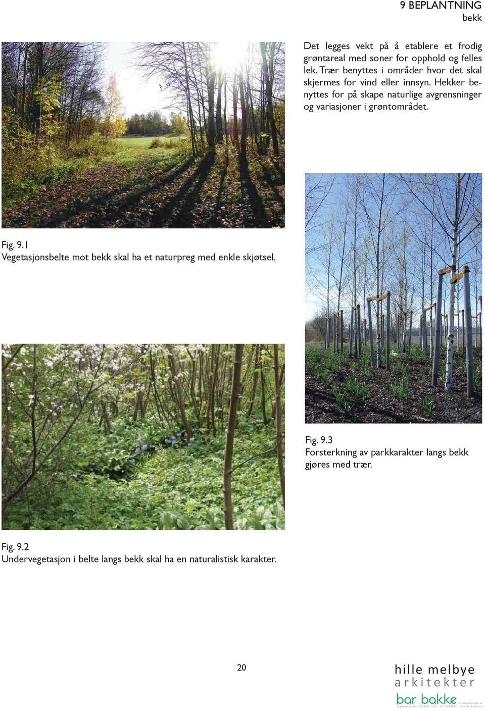 Hekker benyttes for på skape naturlige avgrensninger og variasjoner i grøntområdet. Fig. 9.