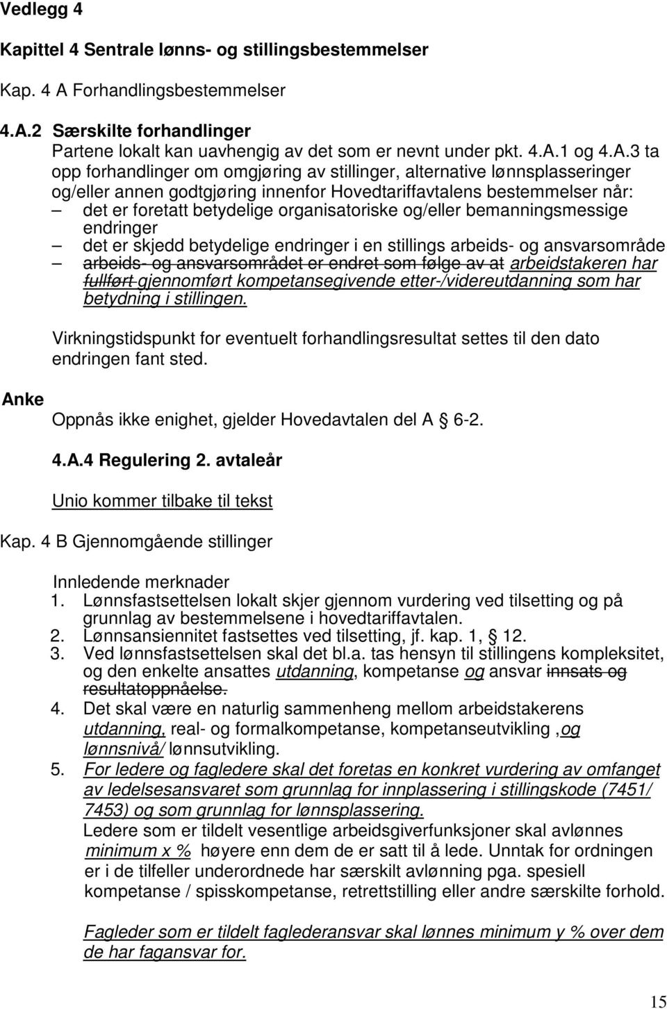 2 Særskilte forhandlinger Partene lokalt kan uavhengig av det som er nevnt under pkt. 4.A.