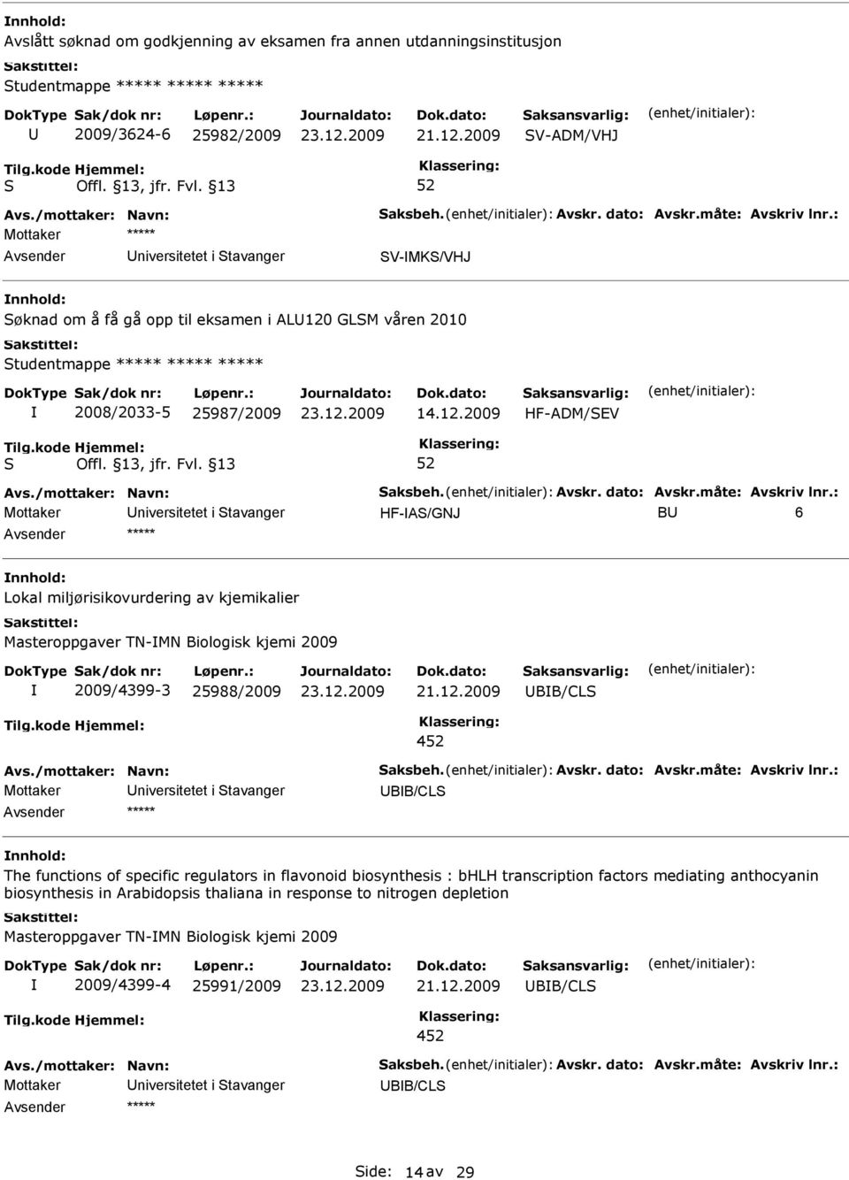 TN-MN Biologisk kjemi 2009 2009/4399-3 25988/2009 BB/CL 4 Mottaker BB/CL ***** The functions of specific regulators in flavonoid biosynthesis : bhlh transcription factors mediating