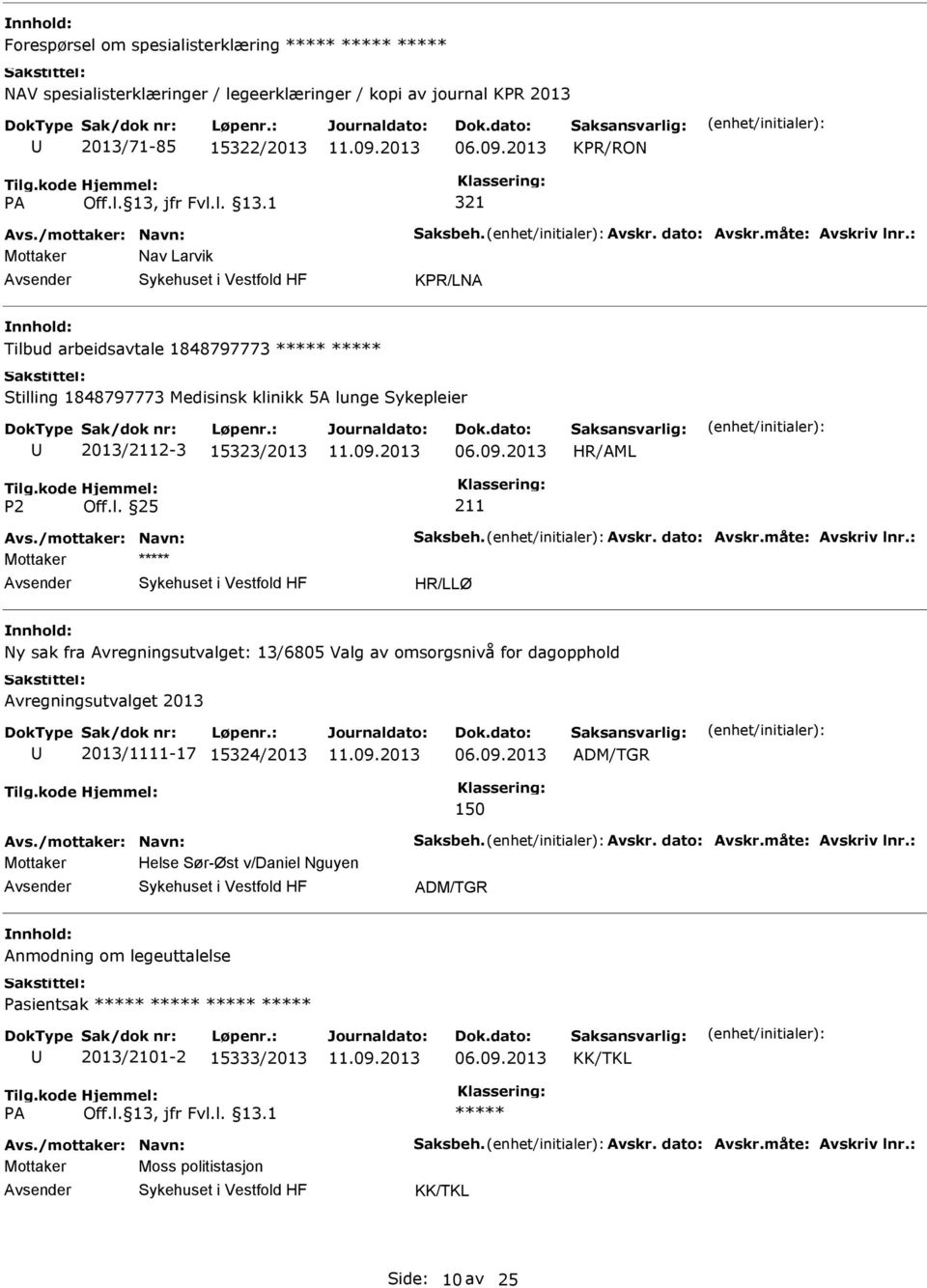 211 Ny sak fra Avregningsutvalget: 13/6805 Valg av omsorgsnivå for dagopphold Avregningsutvalget 2013 2013/1111-17 15324/2013 ADM/TGR 150