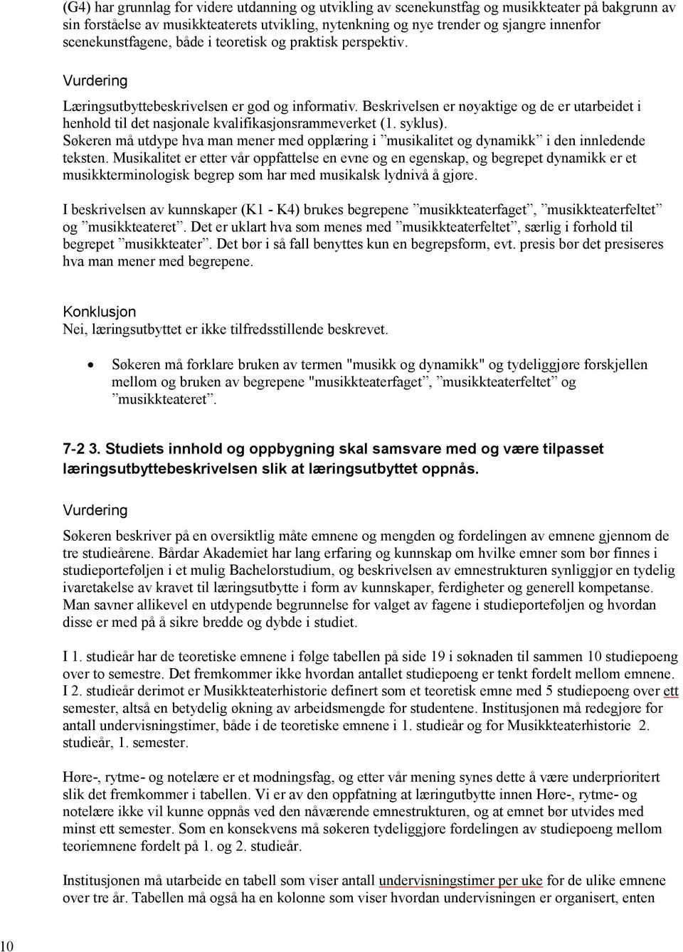 Beskrivelsen er nøyaktige og de er utarbeidet i henhold til det nasjonale kvalifikasjonsrammeverket (1. syklus).