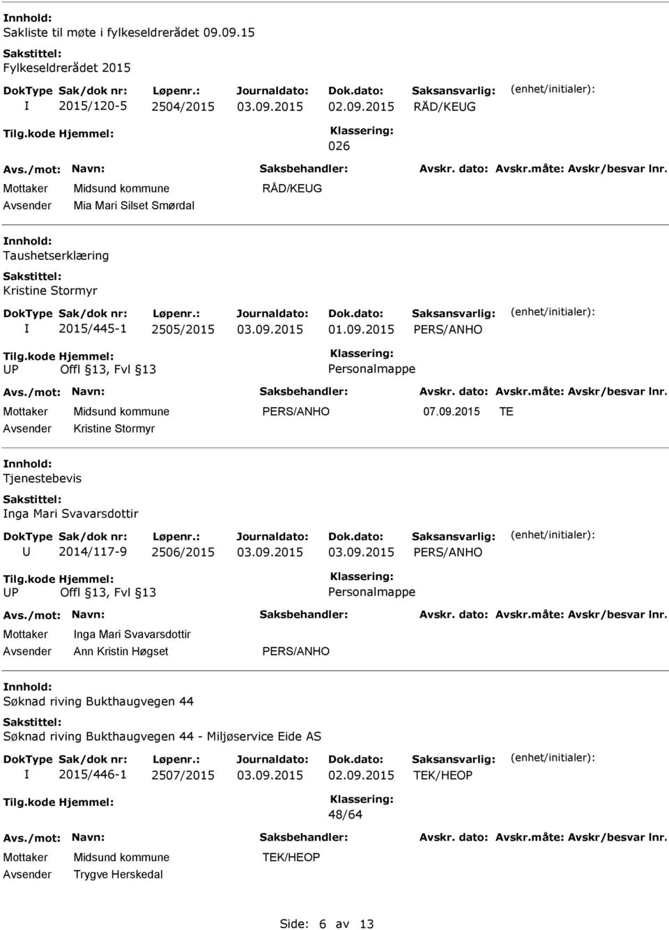 Stormyr 2015/445-1 2505/2015 01.09.